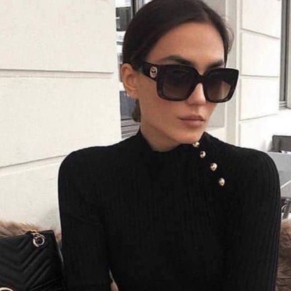 NEW GUCCI GG0141SN 001 SQUARE WOMEN SUNGLASSES GUCCI - Picture 4 of 13